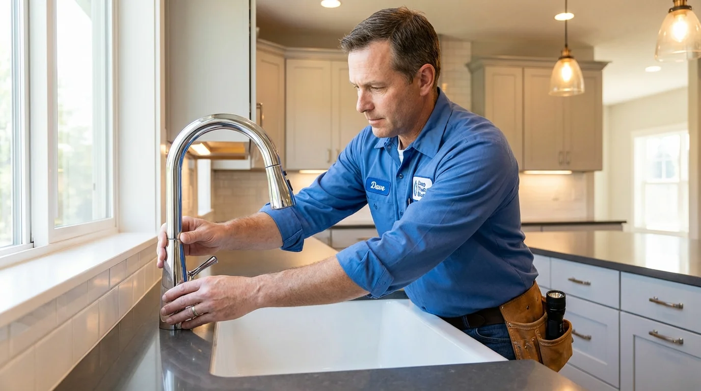 Kitchen faucet installation by Johns Plumbing LLC in West Milton