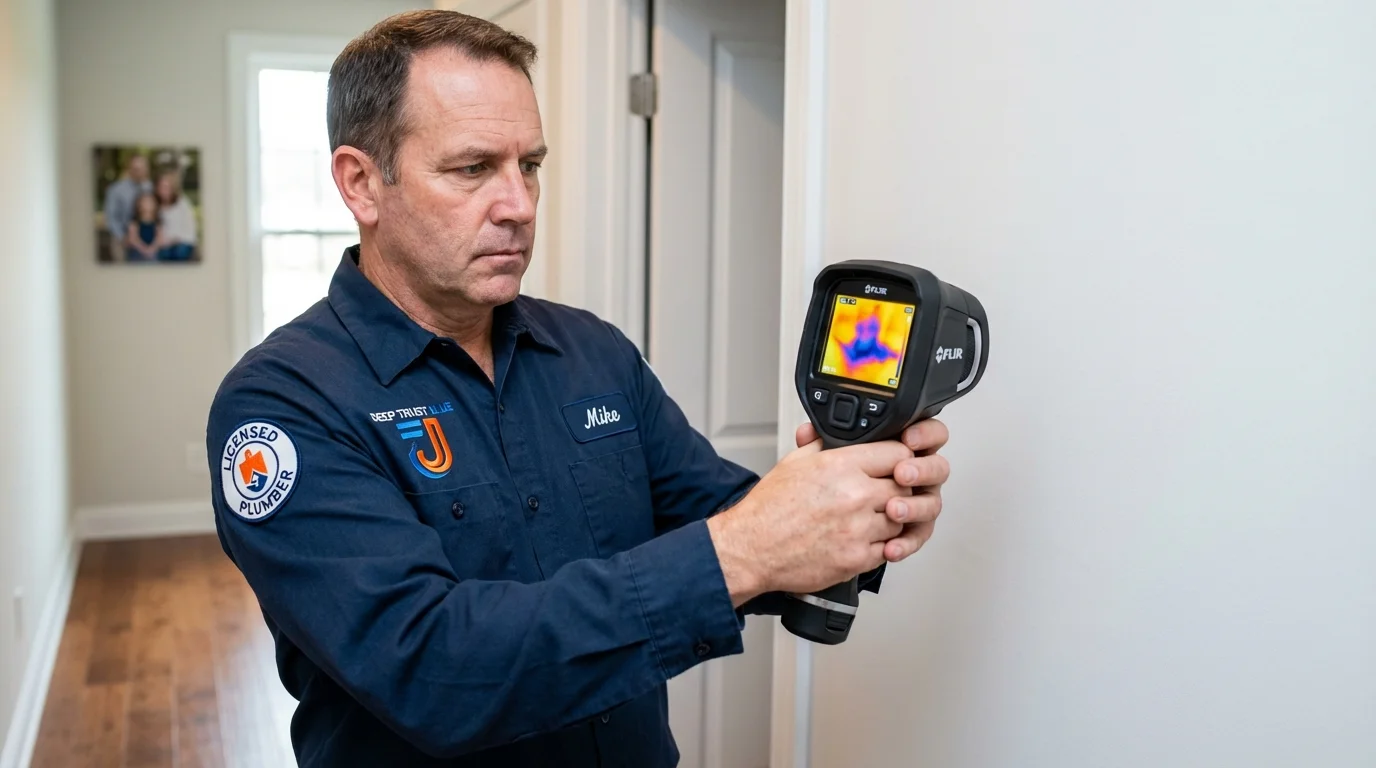 Thermal imaging leak detection by Johns Plumbing LLC in West Milton
